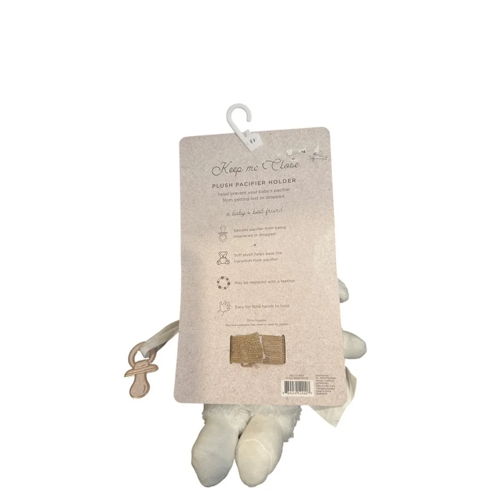 Keep‎ me Close Plush Pacifier Holder White Lamb Sheep LP-8007 New